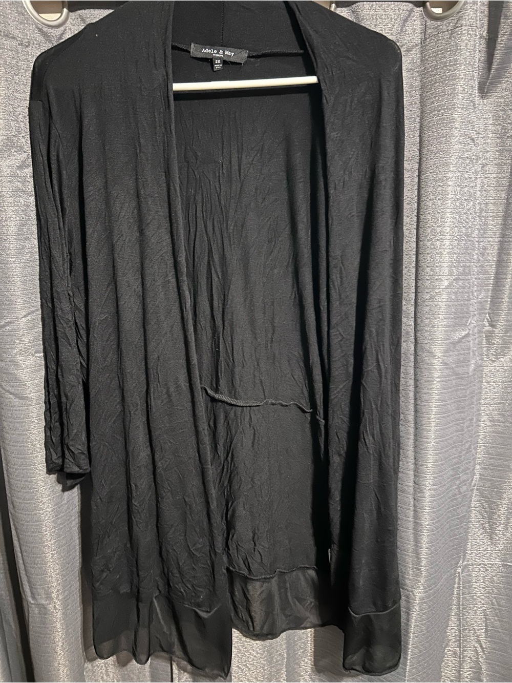 Adelle & May Black Open-Front Women's Cardigan